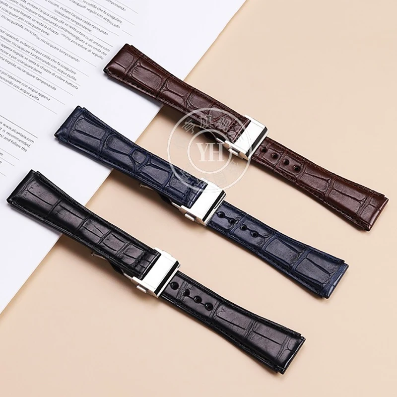 For Zenith DEFY series 95.9000.670/9004 Bugatti BG8601 with Steel Endlink Crocodile skin Watch Strap Genuine Alligator Watchband