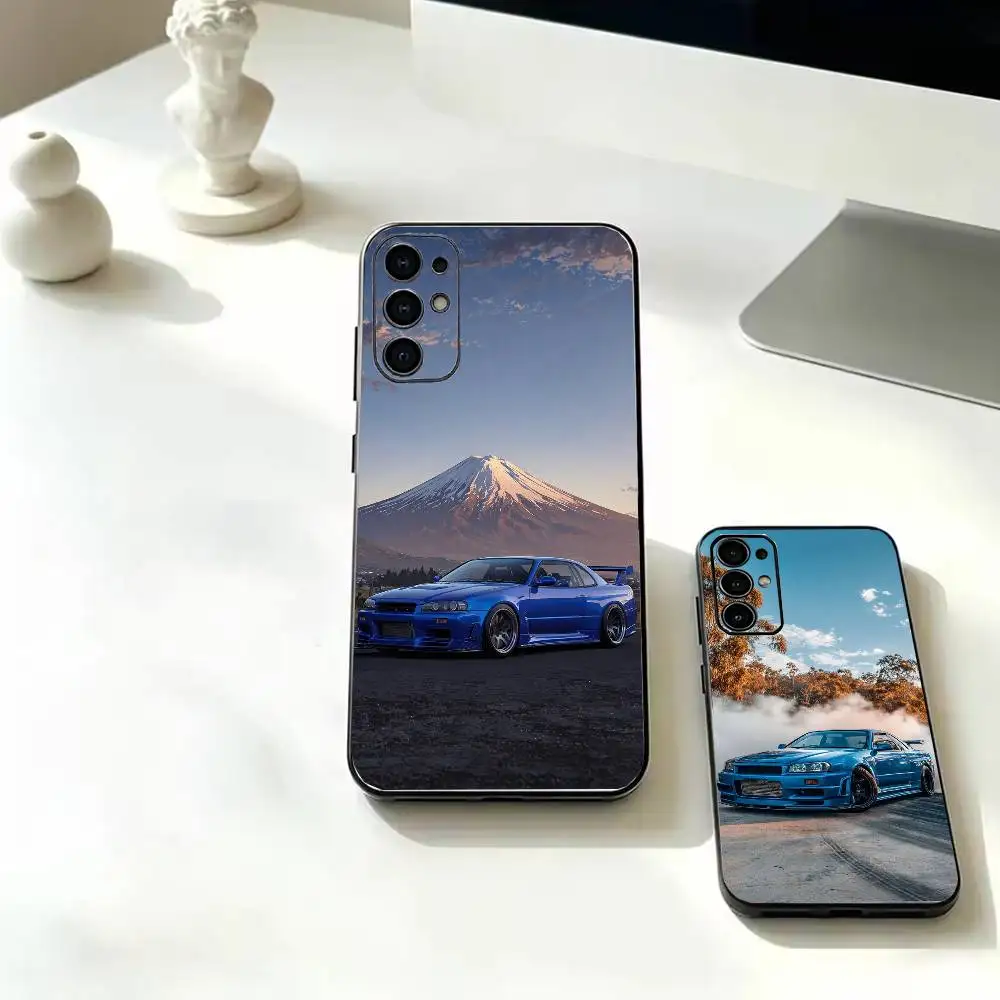 Sporty Car R-R34  For Samsung Galaxy  S25 S24 S23 S22 S21 S20 S26 FE Ultra Plus Soft Black Cover
