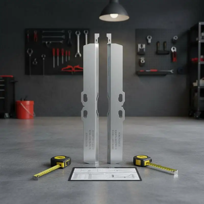 

Wheel Alignment Tool, 2-Pack Toe Alignment Toe Plates, Stainless Steel Wheel Alignment Tool Plate, Toe Angle Accurate Measurement, Includes 2 Measuring Tapes & Conversion Chart