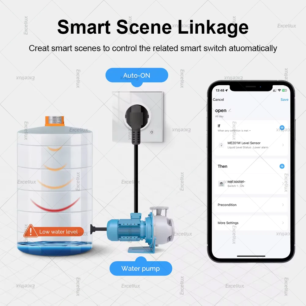 WiFi 투야 스마트 액체 레벨 센서 초음파 수위 감지 탱크 레벨 감지 앱 실시간 모니터 알람 시스템