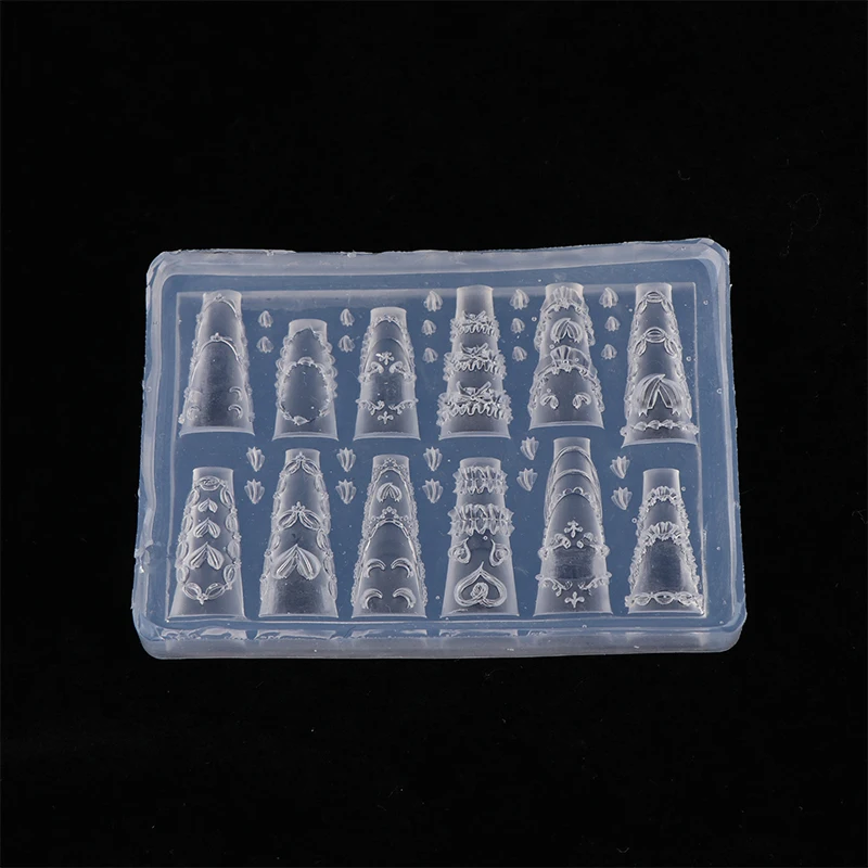 3D 케이크 크림 스커트 리본 아크릴 몰드 네일 아트 장식 DIY 디자인 실리콘 네일 아트 몰드 템플릿 네일 참용