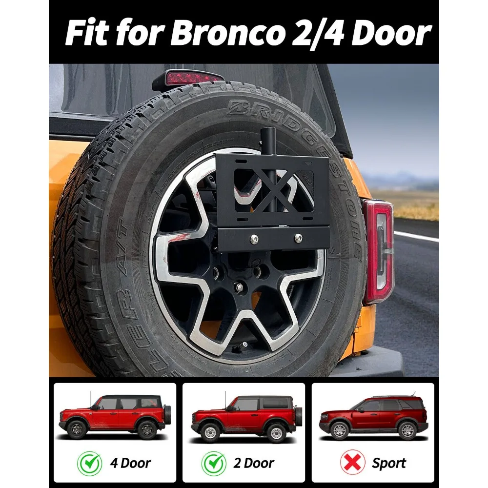 Supporto per cornici targa per pneumatici di ricambio supporto per bandiera 2 in 1 per Bronco 2021 US ailgates portellone accessori esterni per scale