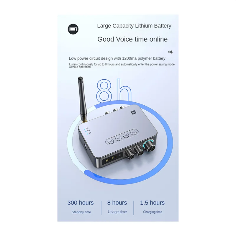 다기능 오디오 어댑터 Bluetooth 5.1 수신기 송신기 NFC Bluetooth 오디오 어댑터는 TF 카드 U 디스크를 지원합니다.