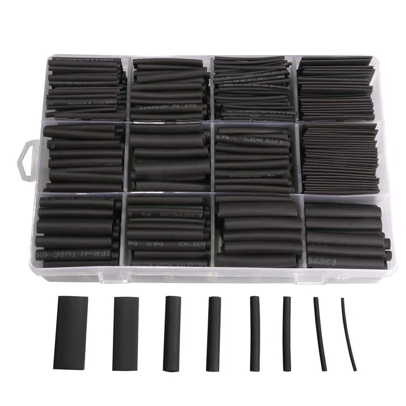 

625Pcs Heat Shrink Tubing Kit Heat Shrink Tubes Wire Wrap Ratio 2:1 Electrical Cable Sleeve Assortment with Storage Case