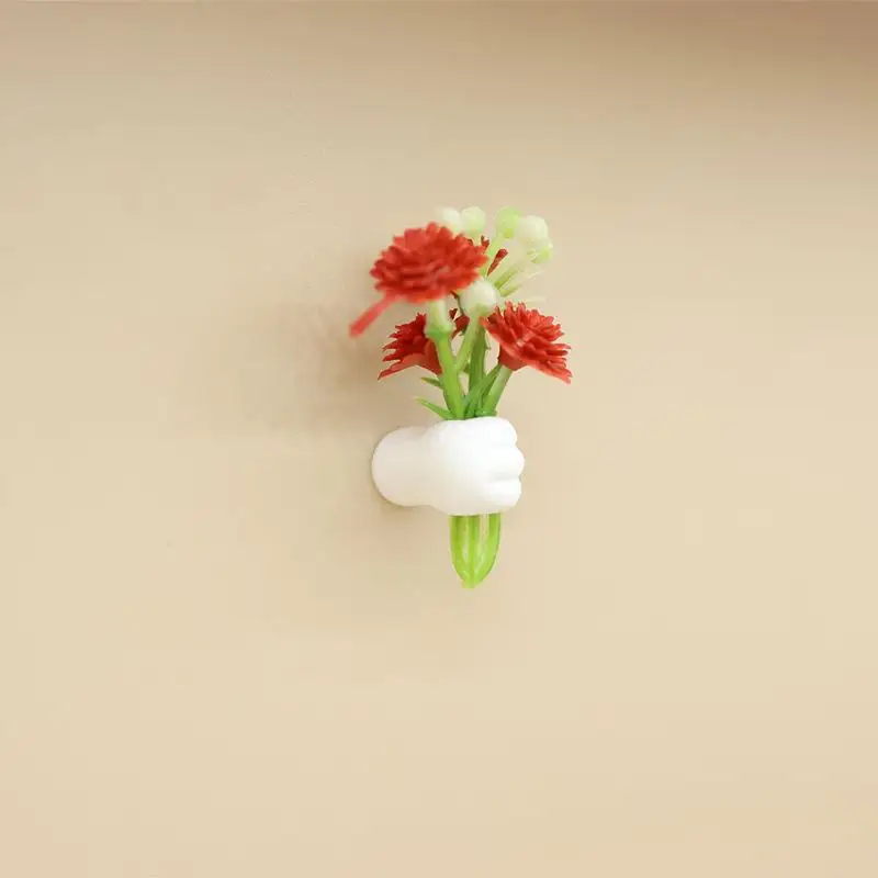 2 peças 1/12 casa de bonecas em miniatura modelo de flor de suspensão de parede, brinquedo de simulação para crianças, acessório de casa de boneca