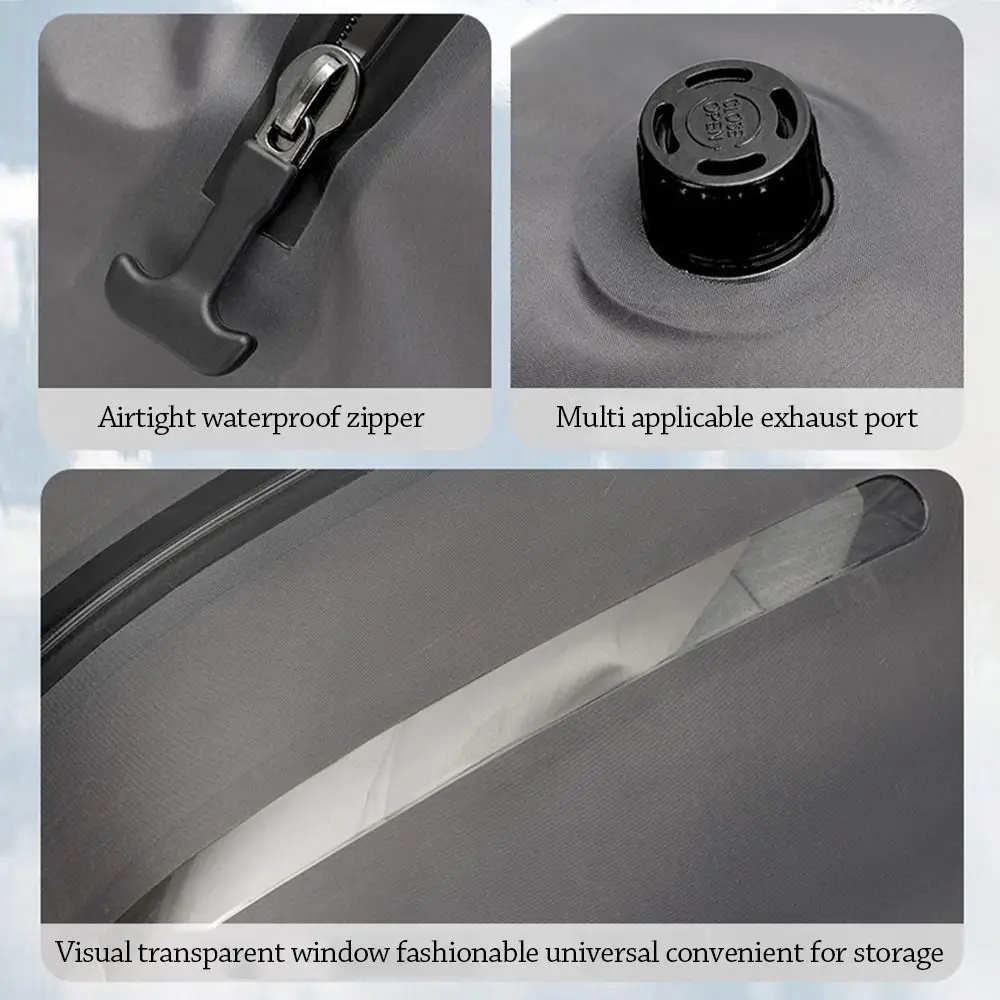 أكياس مكنسة قابلة لإعادة الاستخدام للسفر قابلة للطي مقاوم للماء حقيبة ضغط السفر الغبار توفير المساحة الأمتعة حقيبة تخزين فراغ