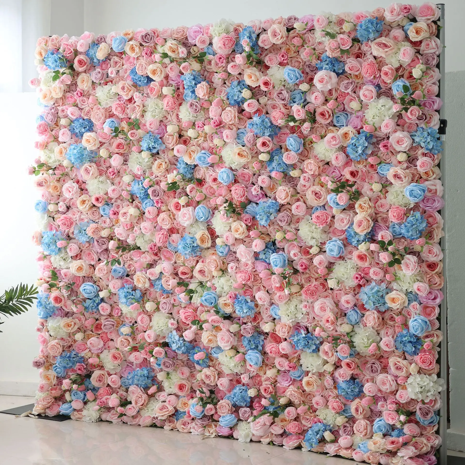 

Wedding supplier customizable flower wall wedding party decoration artificial flower customizable 3D rose flower wall