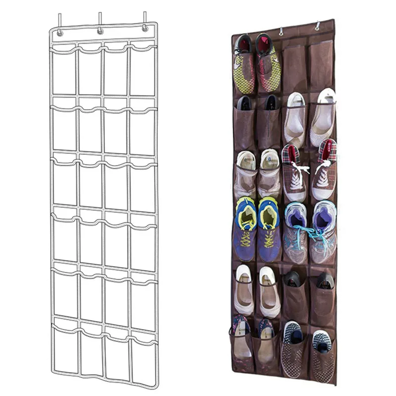 Shoe Organizer Household Accessories Space Saving Workmanship Door Storage Bag Craftsmanship Hanging Rack 24 Pocket Container