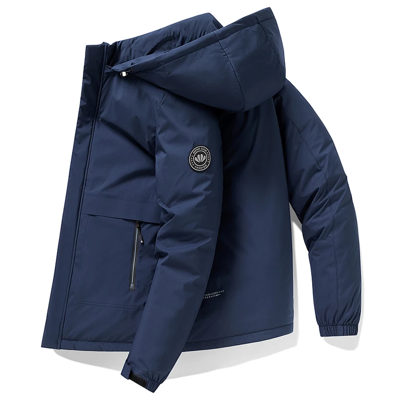 Piumino da uomo giacca invernale spessa da uomo parka caldo cappotti in grafene moda capispalla Casual con cappuccio in cotone imbottito