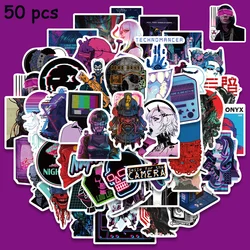 50pcs Cyberpunk Technology Robot Stickers Laptop Luggage Guitar Skateboard PS5 Helmet Fridge Graffiti Sticker Kid Gifts Toys