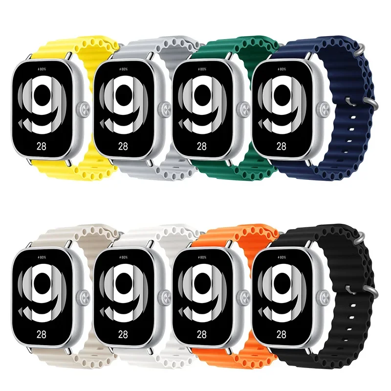 Ocean Silicone Strap For Xiaomi Mi Band 9 Pro 8 Pro Smart Watch Bracelet Watchband Redmi Watch 4 5 Soft Sport Wristband Correa