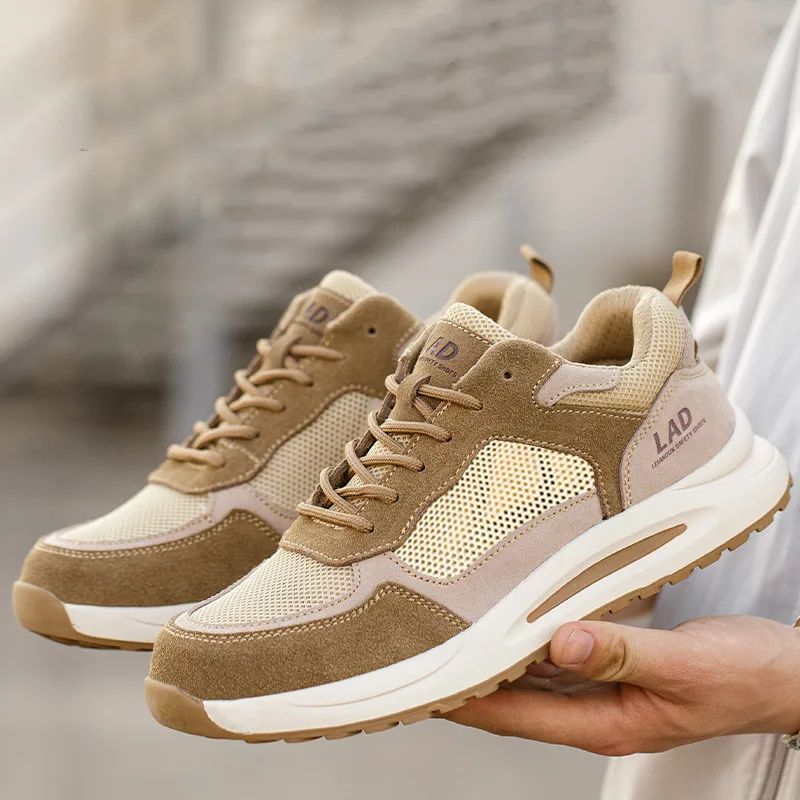 Herrenmode, atmungsaktive Stahlkappen-Sicherheitsschuhe, Sommer-Arbeitsstiefel, Sicherheits-Sneaker, sicheres Schuhwerk, Schutzschuhe