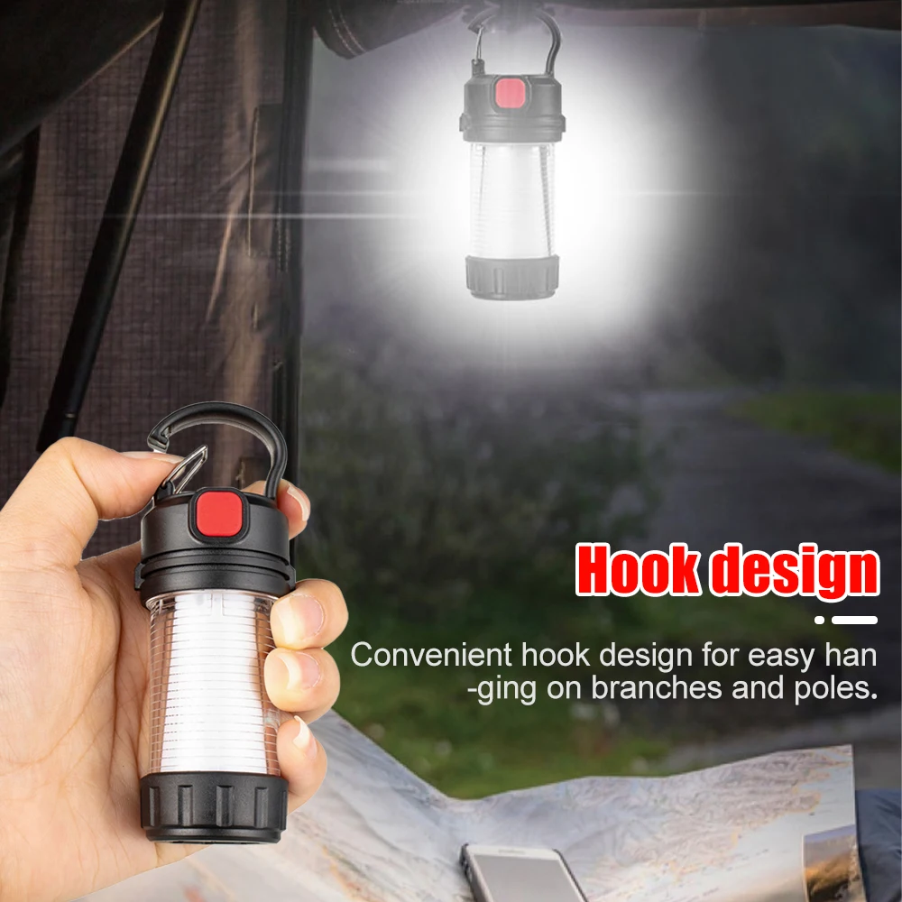 

Pocket Mini Camping Light Portable Type-C Fast Charge Emergency Work Light Outdoor Portable Lighting Tent Lamp White+Red Light