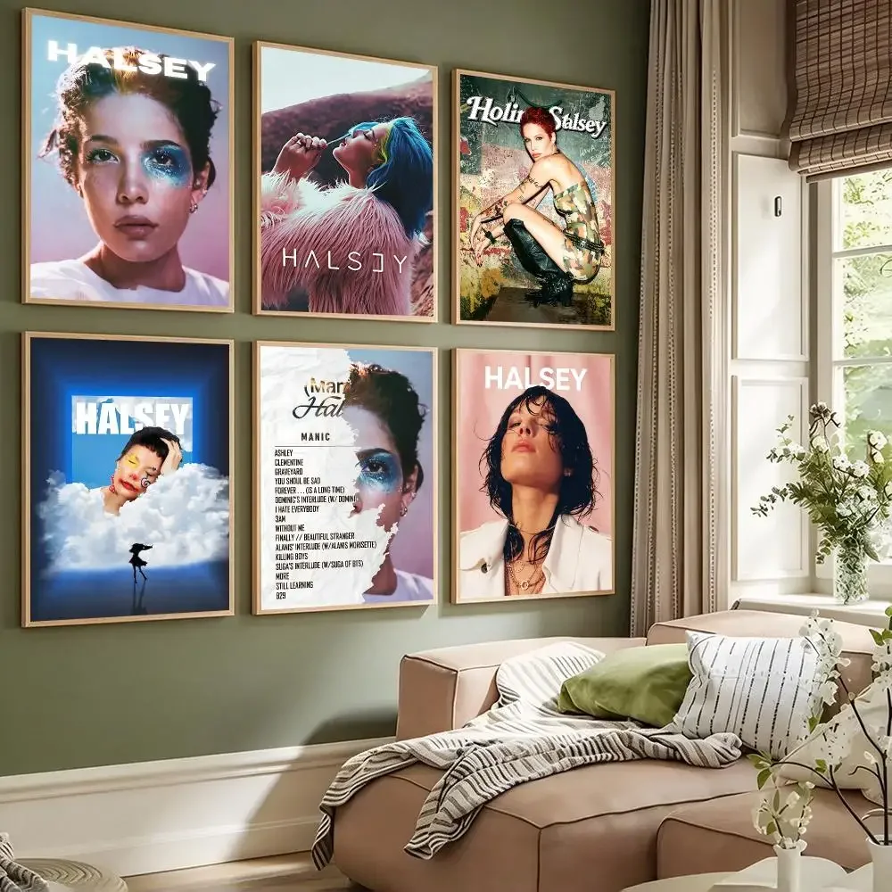 music Halsey Poster Poster HD Printing Comfortable and Fresh Style Wall Art Home Decor Living Room Cafe Gift