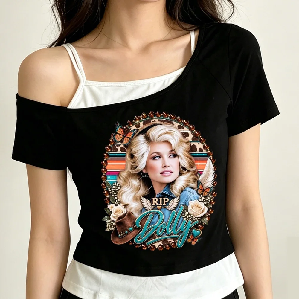 Dolly Parton crop top ladies cute alternative  cheap t shirt alternative  summer cute party gothic