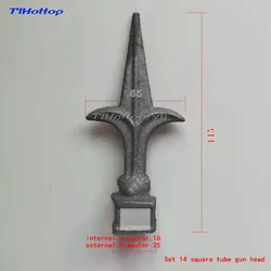 Wrought Iron Door Railings Spiked Fence Fence Round GuanBiao Head Square Steel Spear
