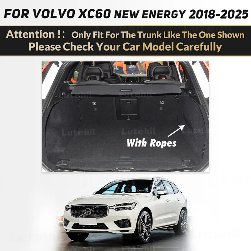 For Volvo XC60 New Energy 2018-2025 2024 2023 2022 21 20 19 Auto Full Coverage Trunk Mat  Cargo Liner Interior Accessories