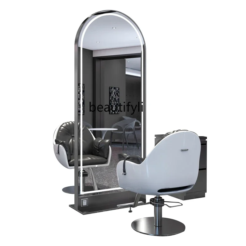 lt Hair Salon Double-Sided Floor Mirror Hair Cutting Full-Length Mirror Barber Shop Single-Sided Mirror for Hair Salon