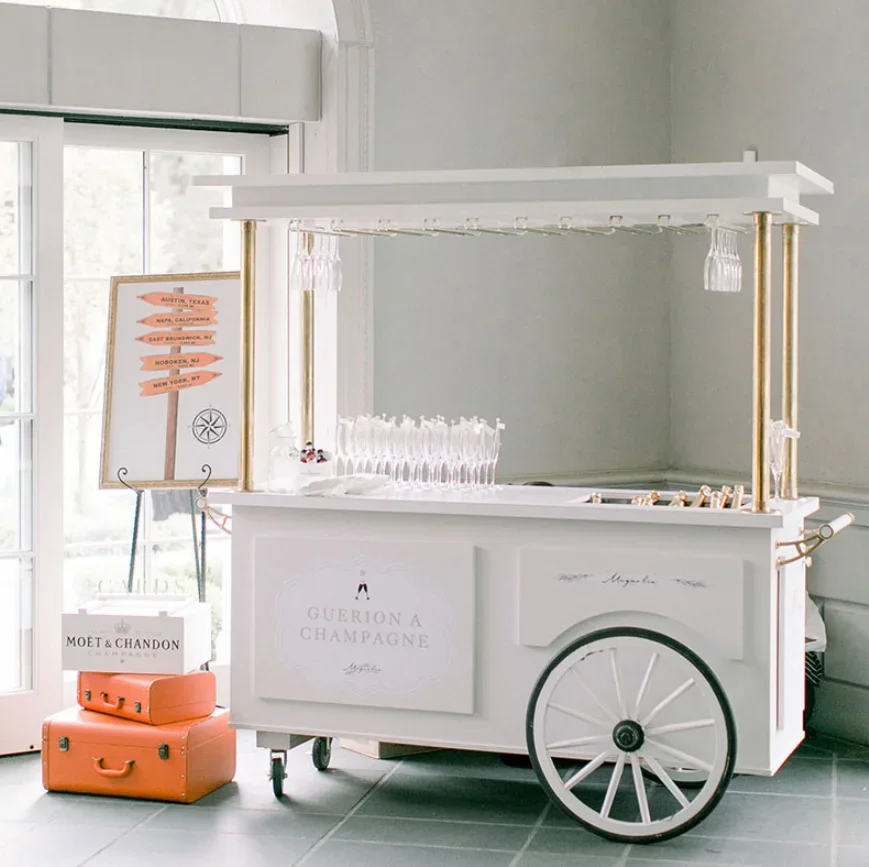 custom modern style candy bar cart champagne cart wedding decoration champagne cart event