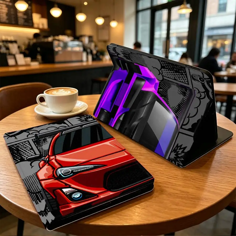 Tokyo Drift Sports Car Case for Apple iPad Pro11 13 10th 7/8/9th Air 11 13 M4 M3 M2 A16 2026 with Pencil Slot Air 4/5/6th