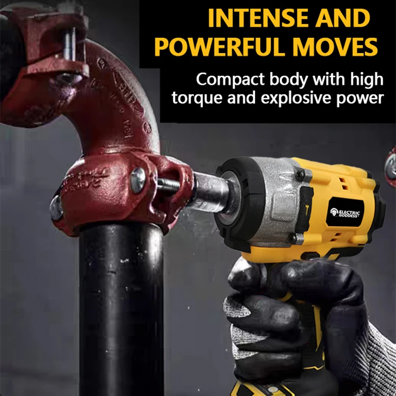 Electric Goddess HBS004 205N.m Cordless Electric Impact Wrench Brushless Electric  Hand Drill Power Tool For Dewalt 20V Battery