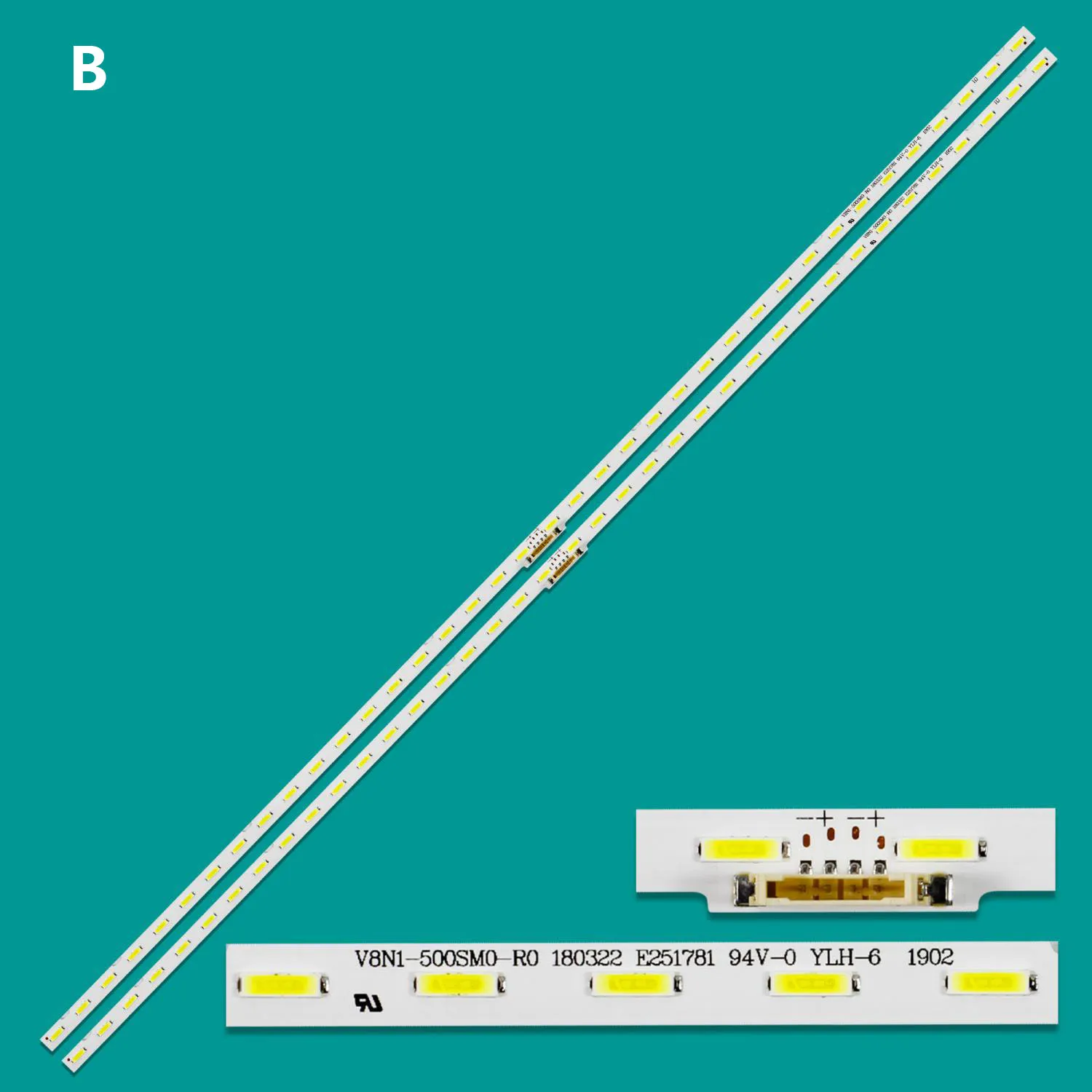 Tira de luces LED, accesorio para Samsung BN96-45952A BN96-45962A UE50NU7100 UE50NU7092U UN50NU7100F 50NU7100 UN50NU7400, V8N1-500SM0-R0