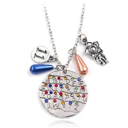 Film Television Peripherals 26 Alphabet Necklace Originality Circular Letters Dotted With Rhinestones Necklace