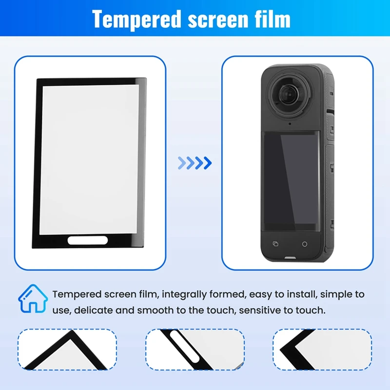 2 buah Film pelindung layar untuk Insta360 X4 kaca Tempered Display Film Ultra HD, tahan gores, anti-sidik jari