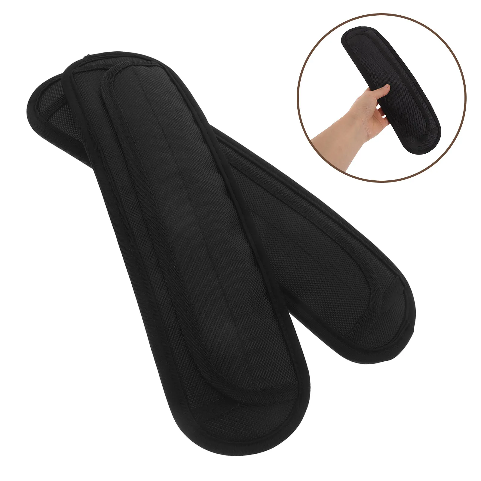 2pcs Shoulder Pad for Bag Straps – Black Soft Cushion Pads for Backpacks, Laptop Bags, Messenger & Crossbody Bags