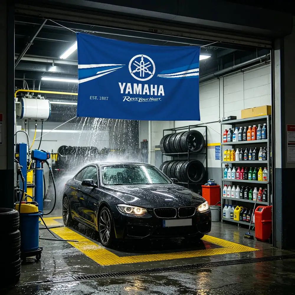 FOR YAMAHA MOTO Decorative Flag High Quality Polyester Fade Resistant Machine Washable Indoor Outdoor Hanging Banner