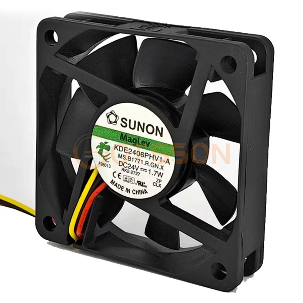 Brand new original 6cm DC24V 1.7w KDE2406PHV1-a 3-wire silent fan 6015 60*60*15MM