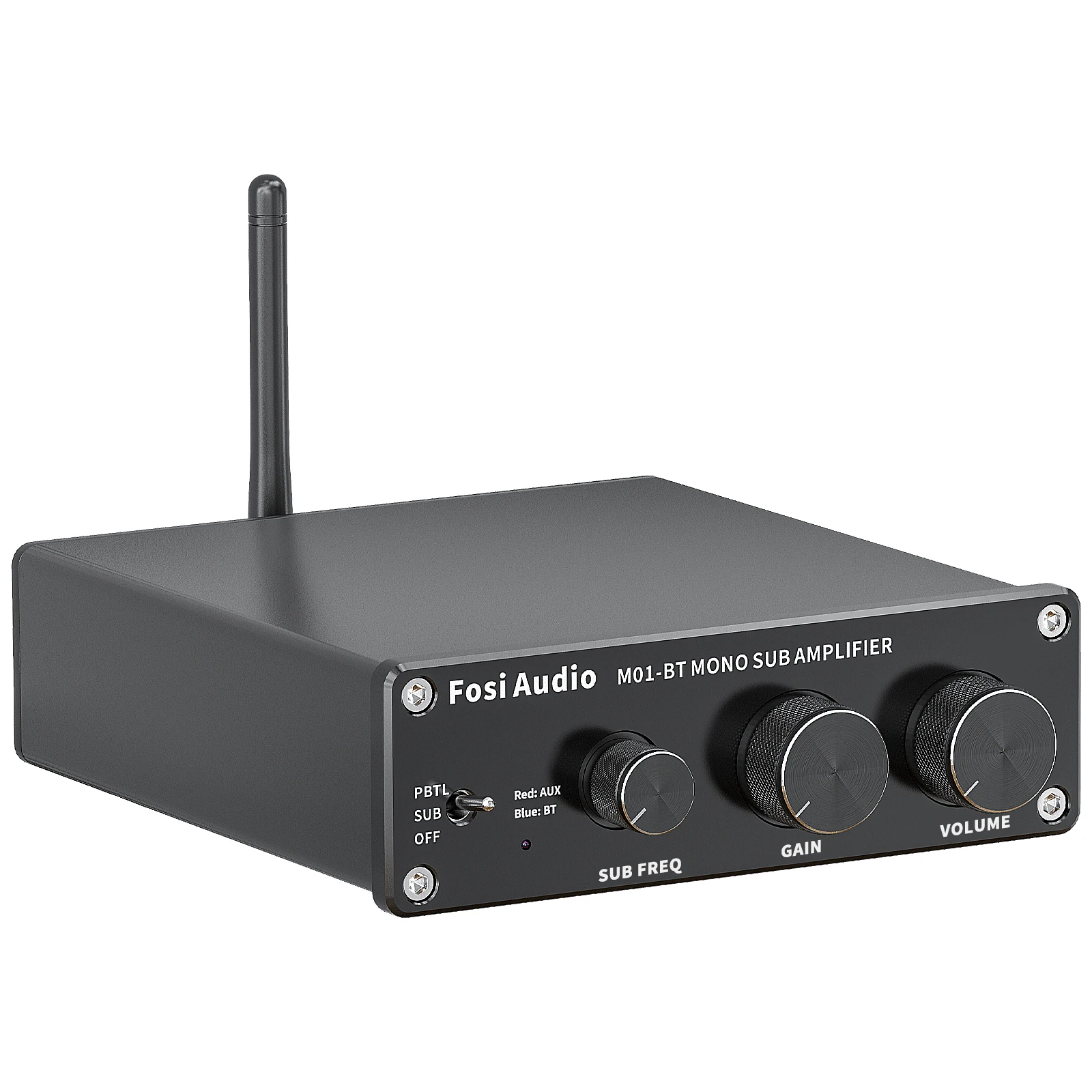 Fosi Audio M01-BT HiFi-Audioverstärker Bluetooth 5.0 Mono-Subwoofer-Verstärker 300W TDA7498E Leistungsverstärker mit RCA/Bluetooth-Eingang