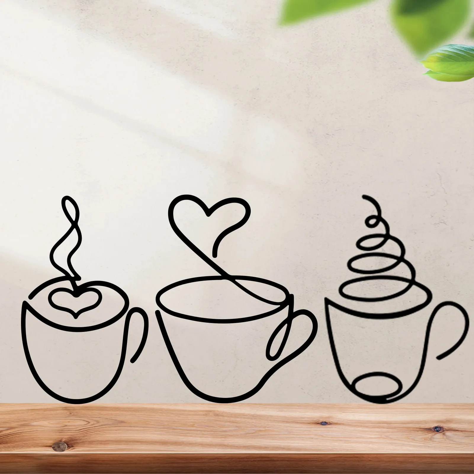 3 Stück/Set Verleihen Sie Ihrer Küche einen Hauch von Charme mit dieser Kaffeetassen-Wandkunst aus Metall als Heimdekoration, Wanddekoration.