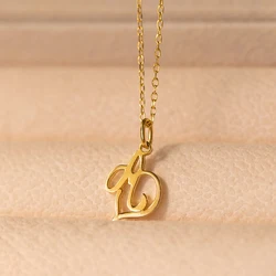 SUNIBI Initial Necklace Art Letter A-Z Charm Pendant Necklace Women's Minimalism Jewelry Gift Stainless Steel Jewelry Wholesale