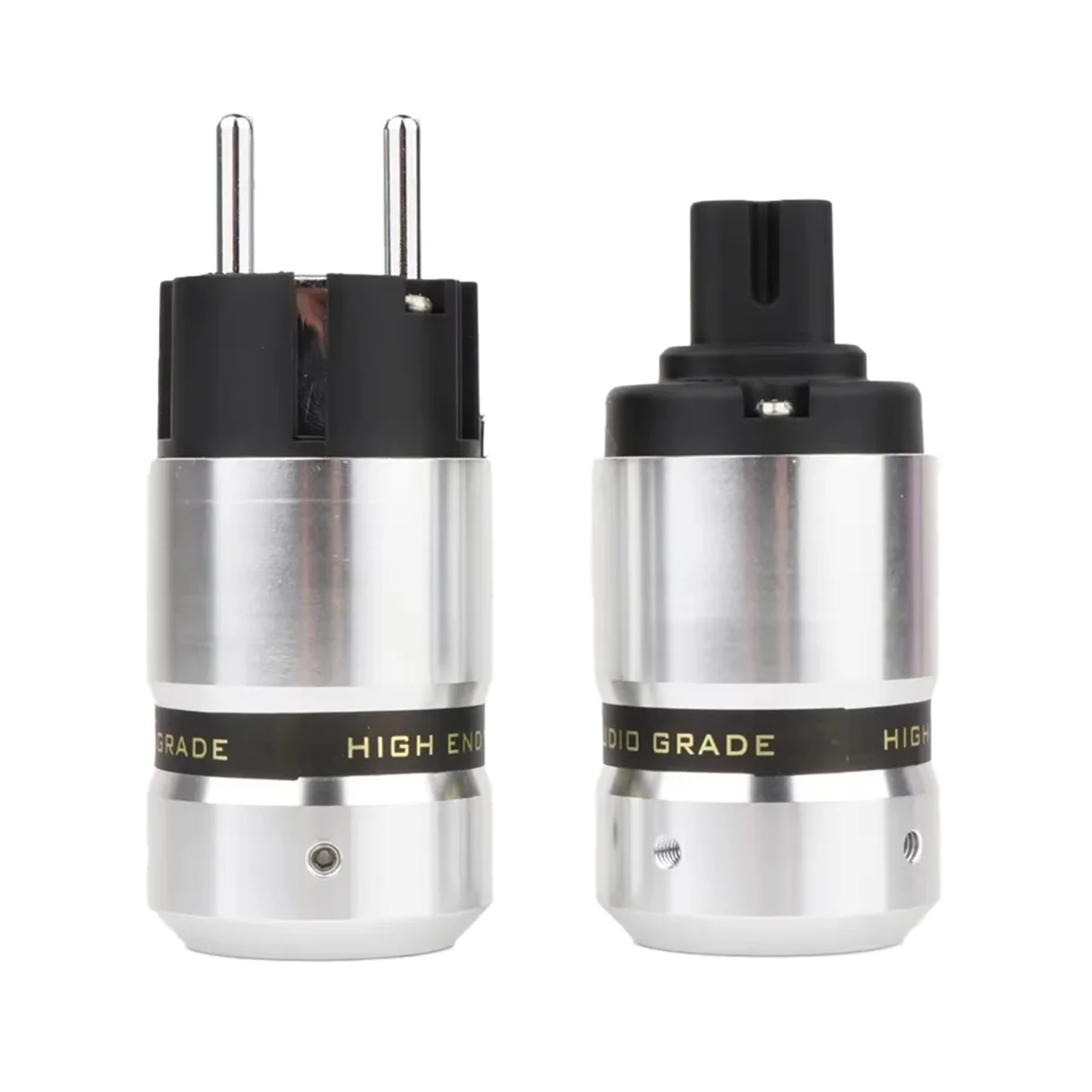 A002 Hifi Figure 8 prise IEC C7 Audio connecteur mâle Schuko plaqué Rhodium + prise femelle C7 IEC, prise ue