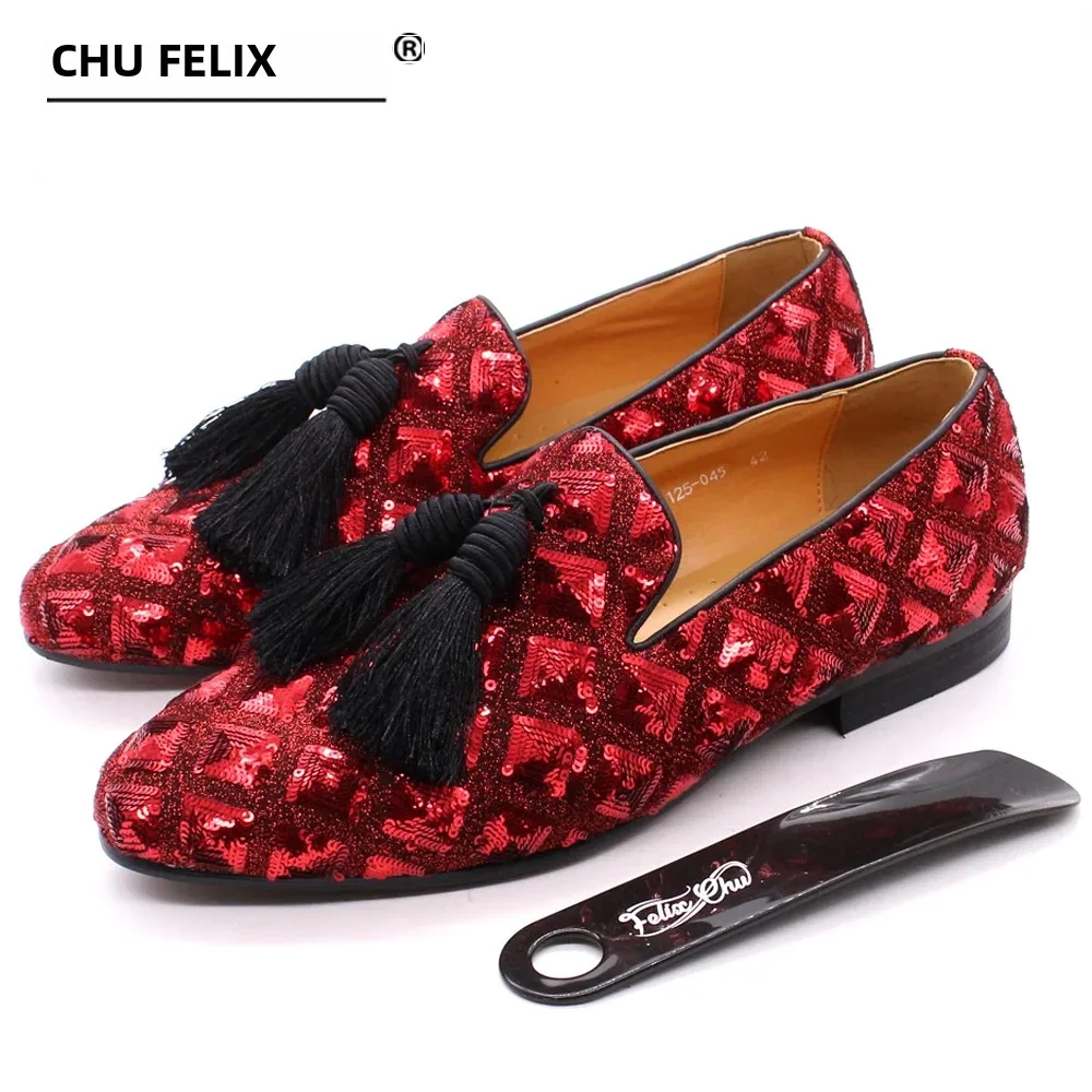 Mocasines con borlas para hombre, zapatos informales con lentejuelas, zapatos de vestir de boda de caballero de estilo británico, zapatos formales transpirables para cena y fiesta para hombre