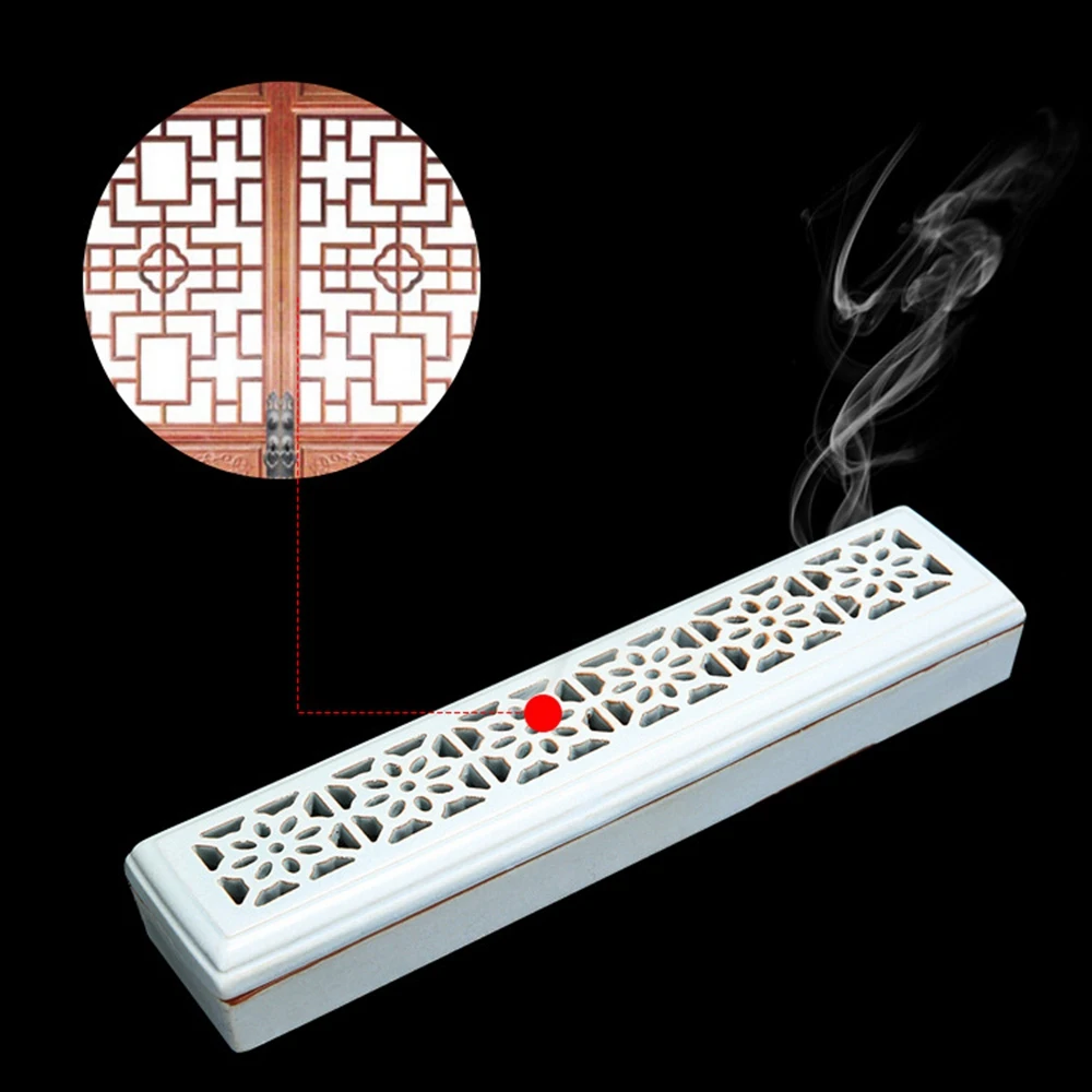 Incense Holder Incense Tray Horizontal Incense Burner Fashion Creativity with Non-Combustible Cotton Ceramics Relax (A)