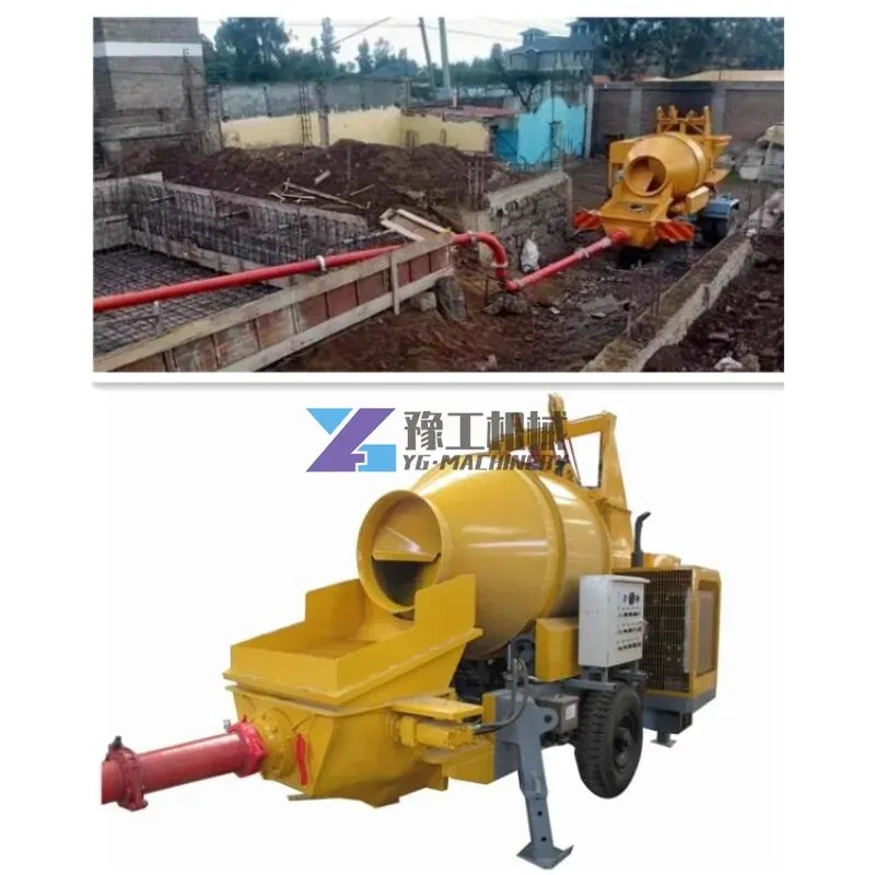 China Factory JBTS40 Diesel Trailer Concrete Mixer with Pump Machine for House Construction