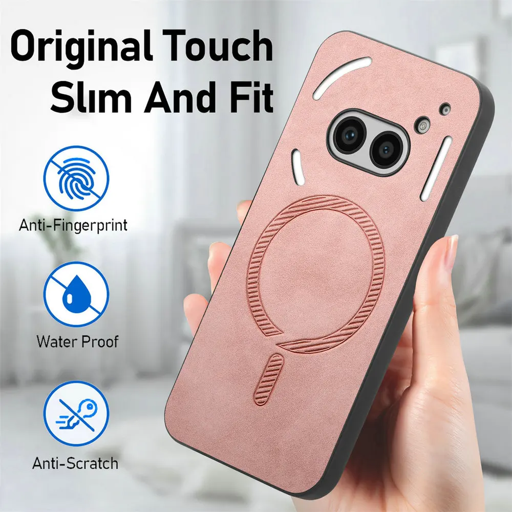For Nothing CMF Phone 1 2 Pro 3a 4a Luxury Case Magnet Leather Back Panel Wireless Charge Bumper Nothing CMF Phone1 2A + 5G Capa