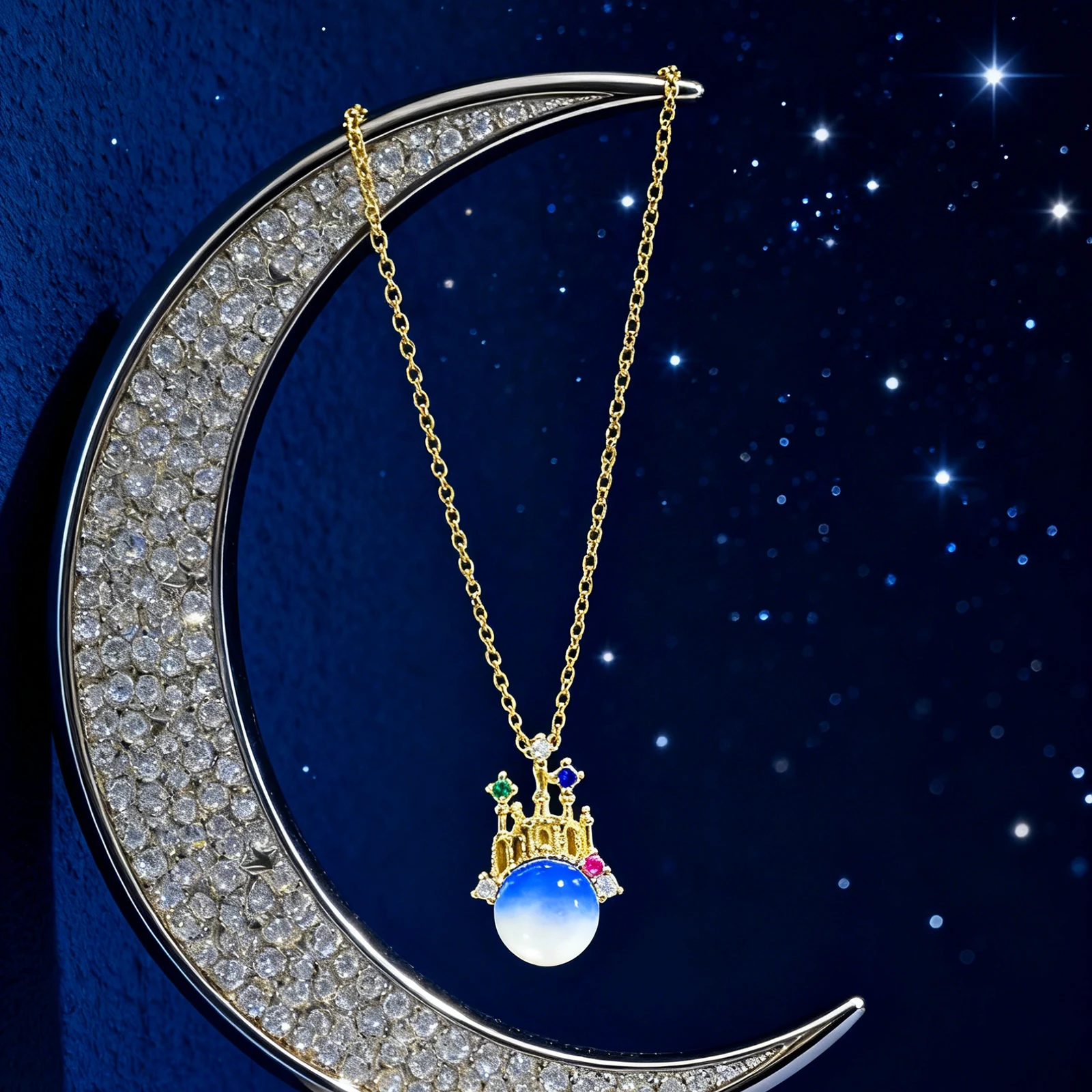 Natural Mexican Blue Amber Sterling Silver Pendant 7mm Castle Design Jewelry for Women Gift