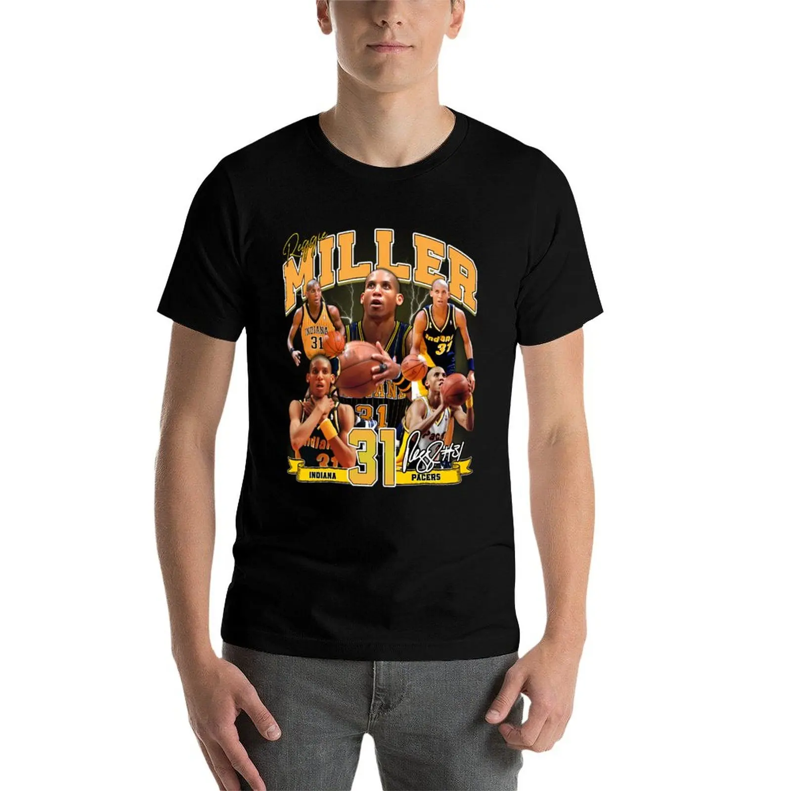 Reggie Miller Choke Sign Basketball Legend Signature Vintage Retro 80S 90S Bootleg Rap Style T-Shirt