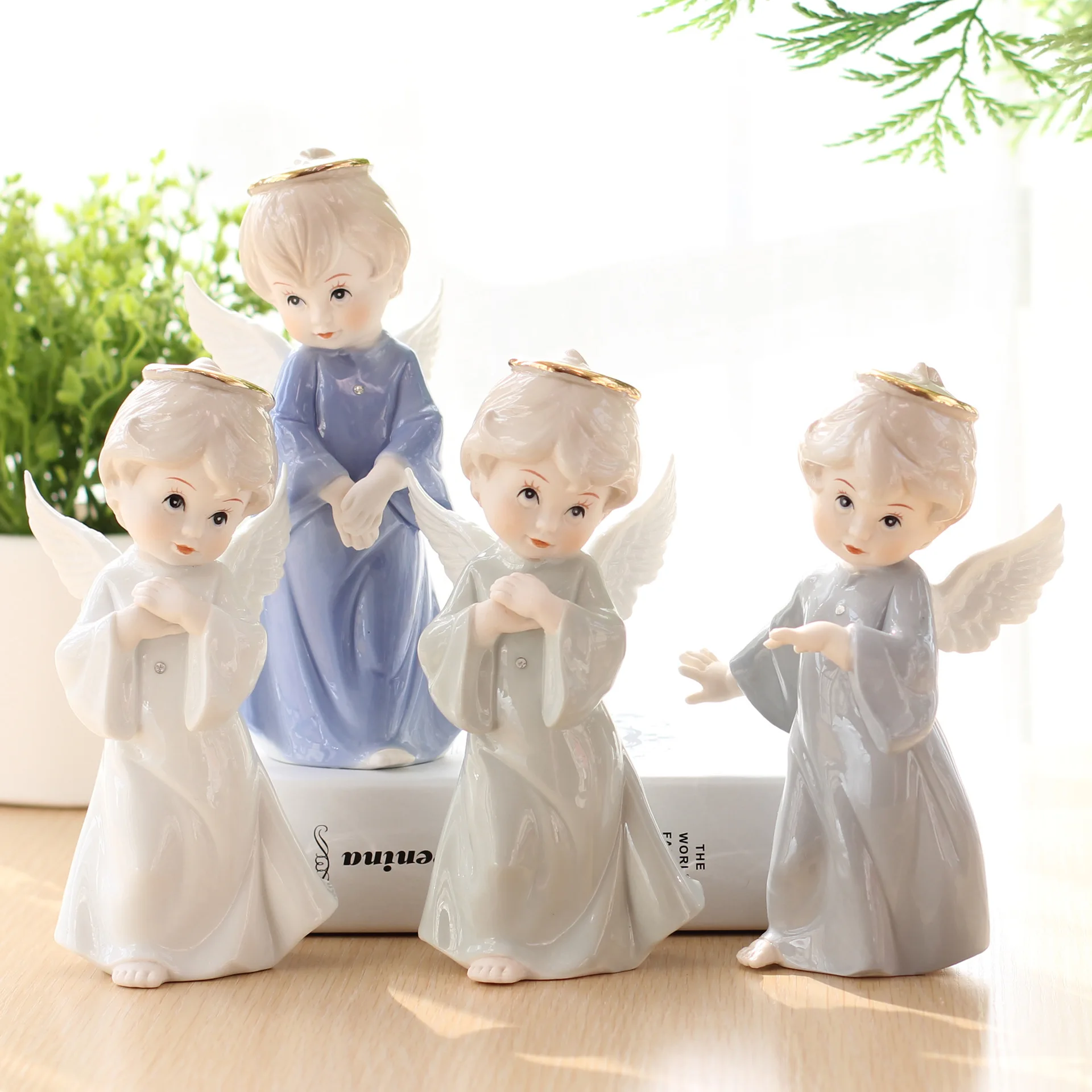 Ceramic Angel Statue, Living Room Entrance Wine Cabinet Decoration Home Accessories Crafts
