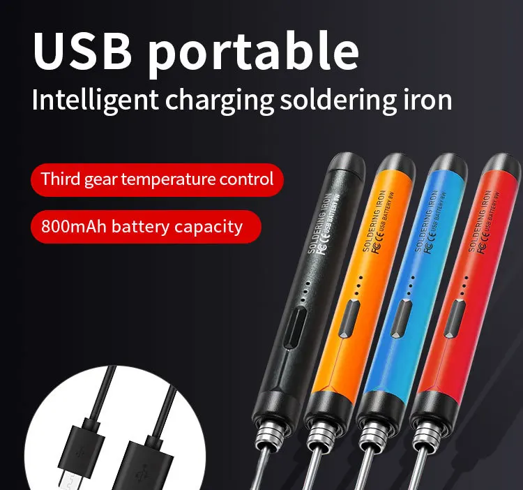

USB portable charging 5V8W electric soldering iron welding repair mini household lithium battery soldering iron set