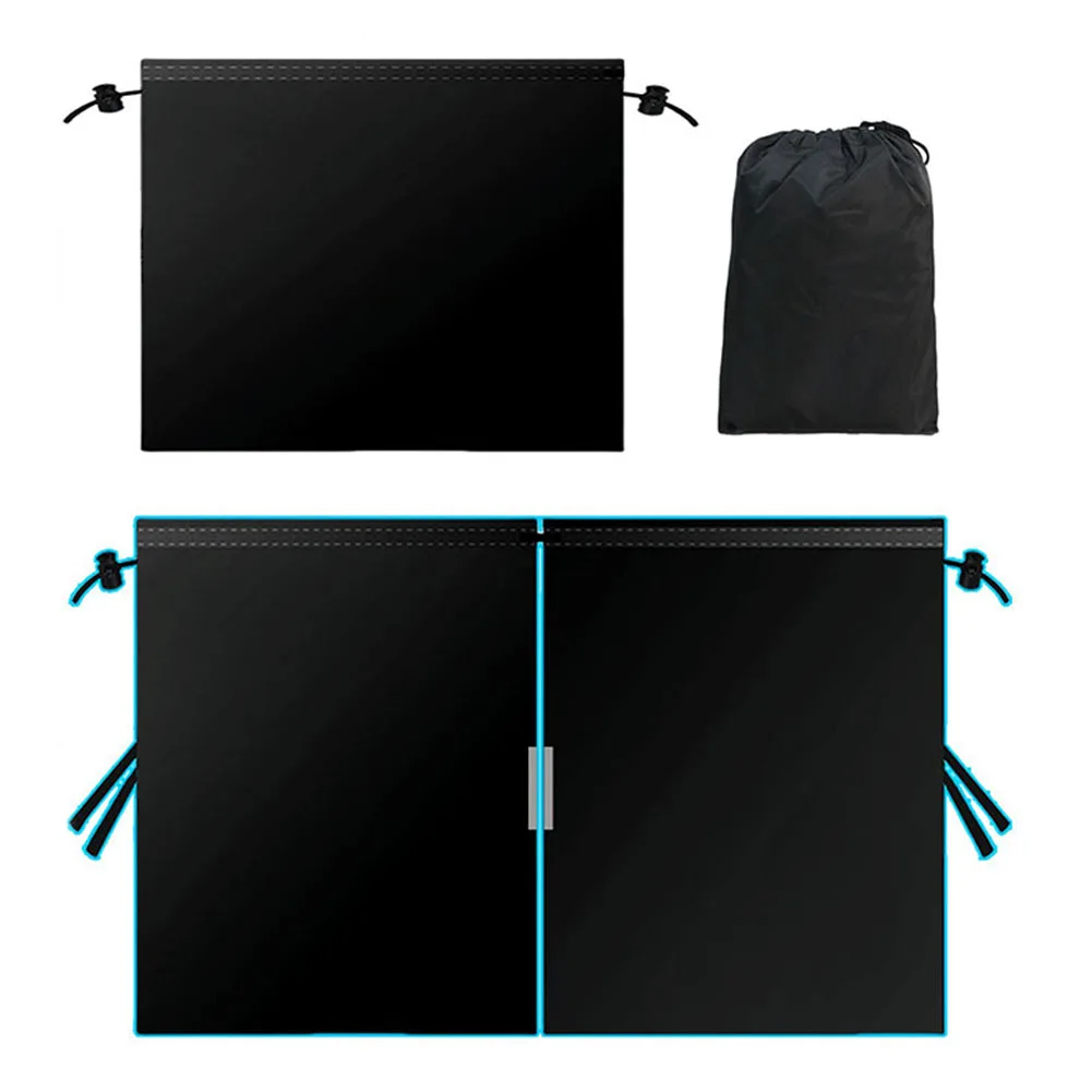 

Car curtain set for front and rear partitions with high sun blockage rate providing privacy and heat insulation for road trips