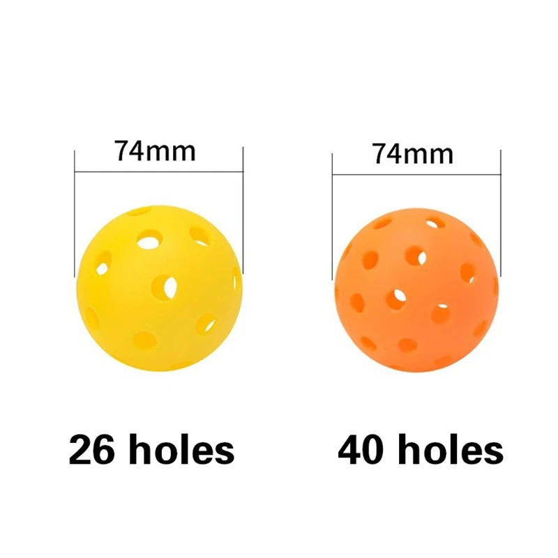 TPE Elasticity Ball Outdoor Sports Playing Experience Pickleball Injection Molded Resilient 40-Hole Ball