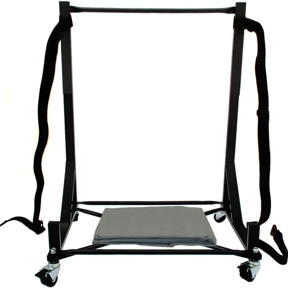 عربة تخزين بحامل صلب (أسود) مع حزام آمن وغطاء غبار علوي صلب #1