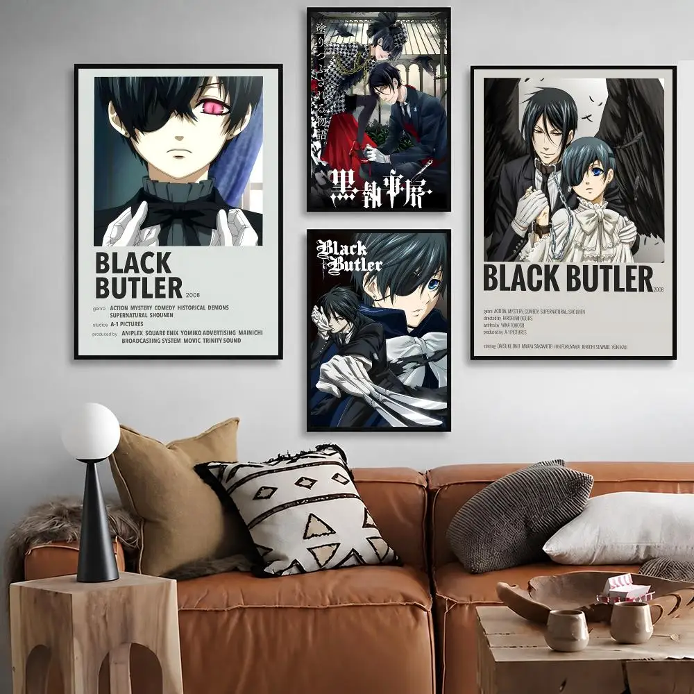Manga B-Black Butler   Character Print Japanese Graphic Streaming Film Style Wall Artwork Bedroom Decor  Poster