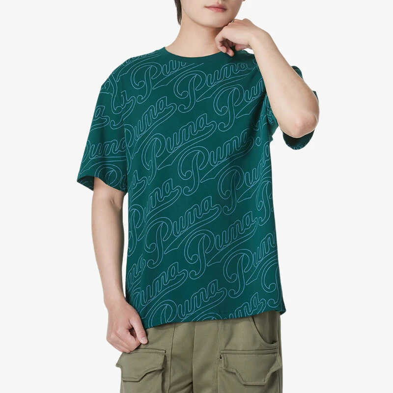 

Puma Genuine Summer New Men's Full-Logo Print Round-Neck Casual Short-Sleeve 630938-60