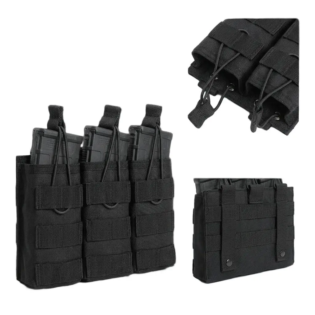 1000D Nylon Single Double Triple Magazine Pouch AR15 M4 5.56 AK 7.62 Holster Molle Airsoft AEG GBB Mag Carrier - view 6