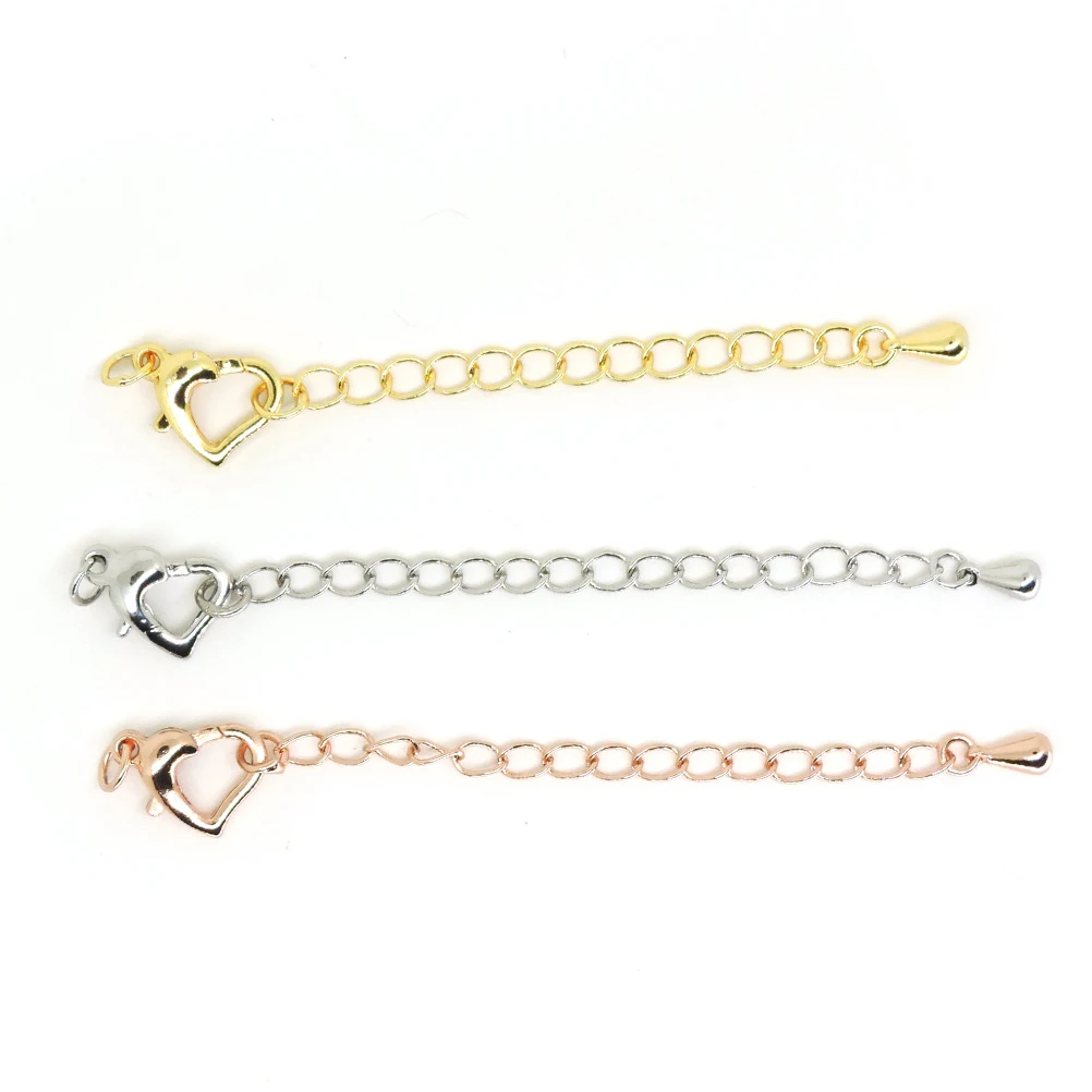 

Copper Plated Lobster Clasp Chain 3 pcs Sturdy Necklace Bracelet Jewelry Making Supplies Findings Heart Shaped